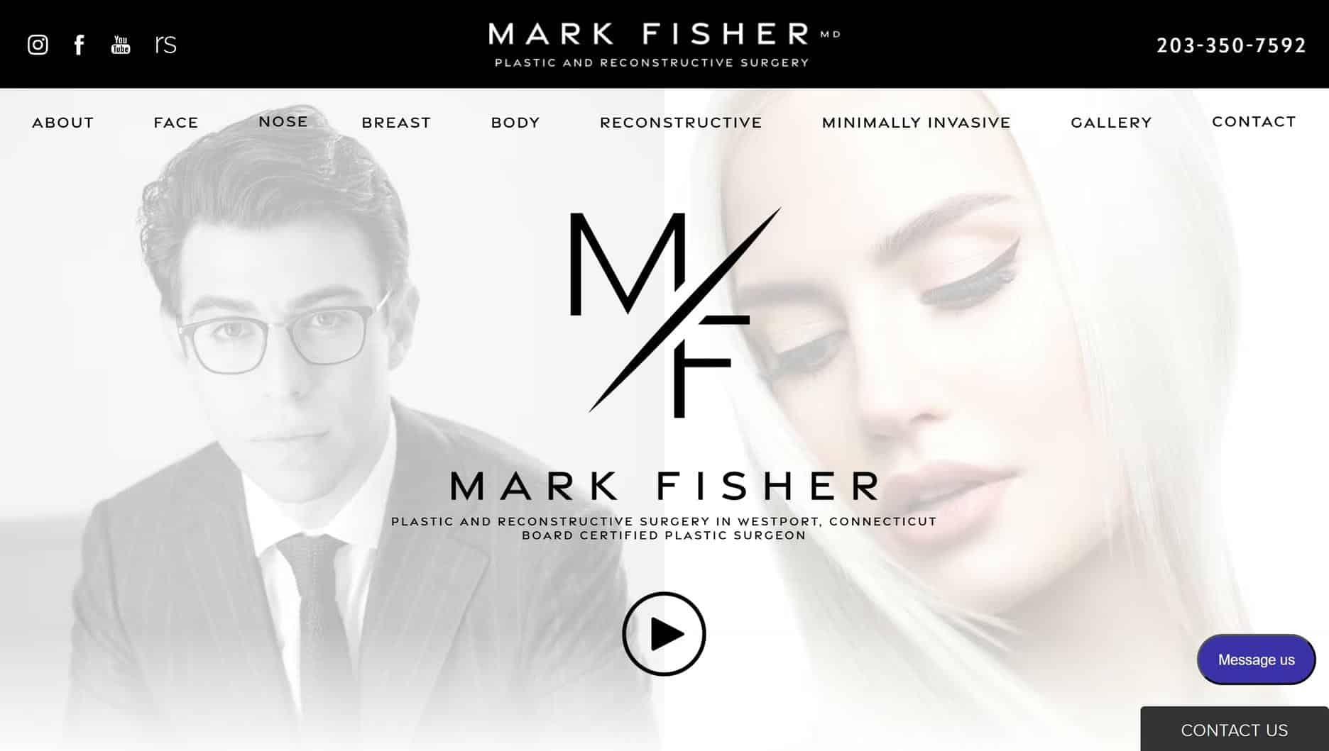 Dr Fisher plastic surgery homepage website