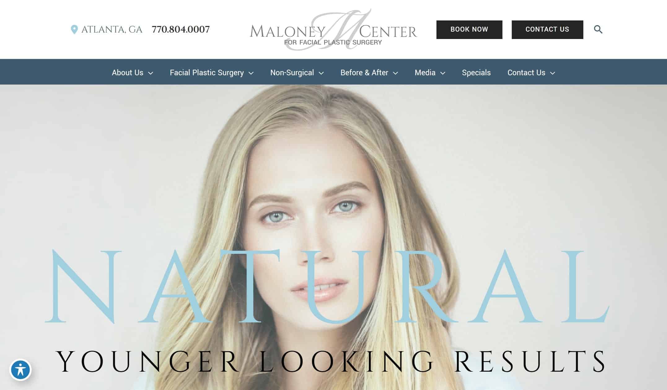 Maloney plastic surgery homepage website