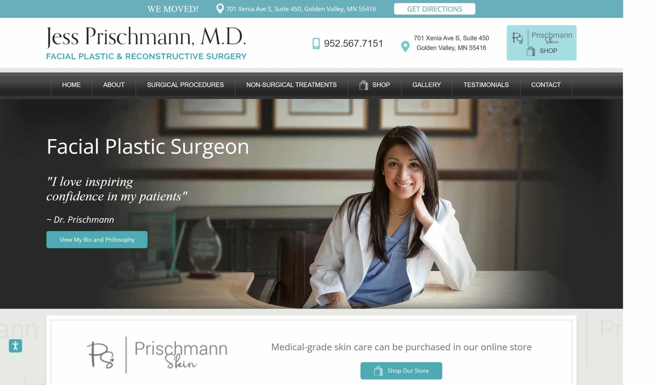 MN Facial plastic surgery homepage website