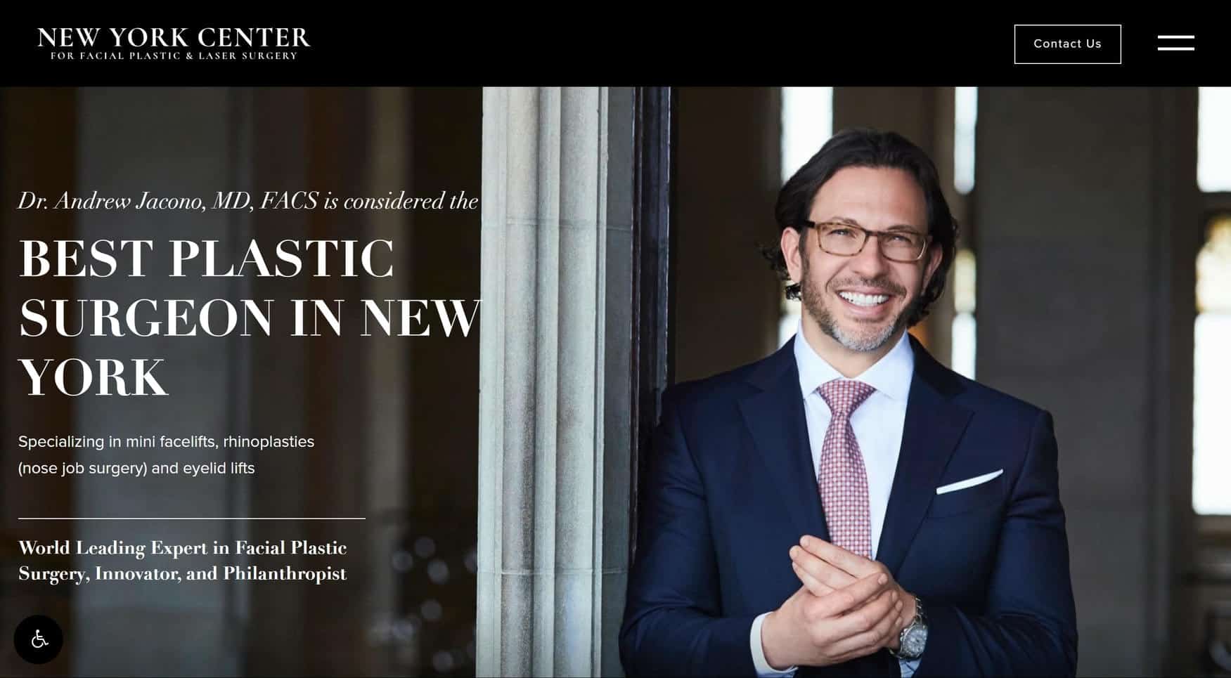 NY Facial plastic surgery homepage website