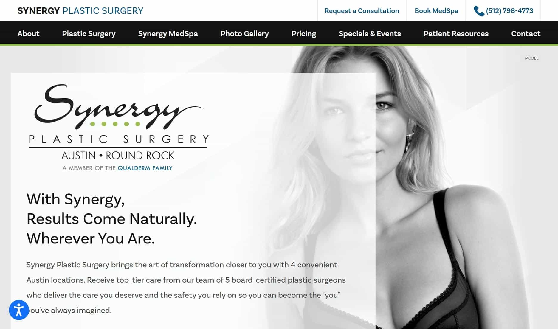 synergy plastic surgery homepage website