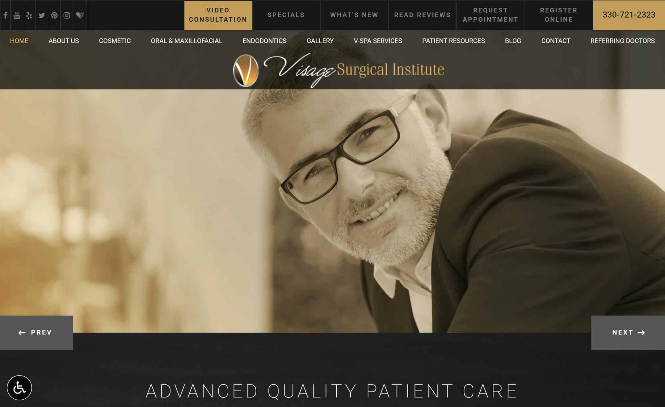 Visa Facial Surgery homepage website