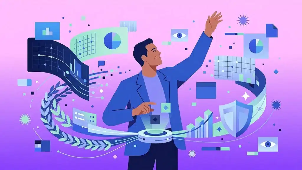 Illustrated image of a man representing results-driven marketing.