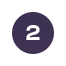 A dark purple circle with a white number "2" in the center is outlined by a thin white dashed circle.