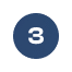 A dark blue circle with a white number "3" is surrounded by a white dashed outline.