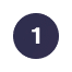 A dark purple circle with a white number "1" in the center, isolated on a white background.