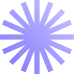 A light purple, circular shape with 16 radiating, rectangular rays on a solid black background.